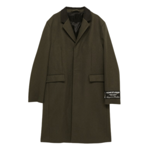 Acne Studios Logo Label Cuffs Single Wool Blend Coat
