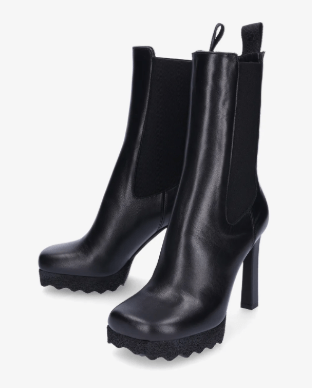 OFF-WHITE Platform Chelsea Heel Boots - Black