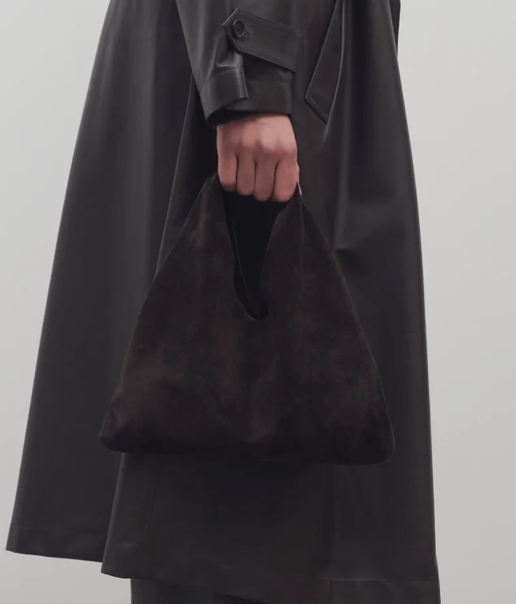 The Row Small Bindle Bag in Suede 
