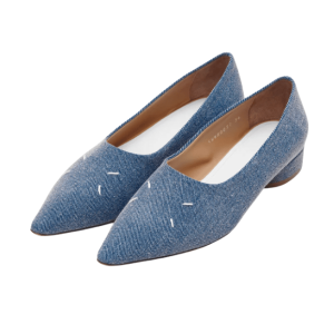 Maison Margiela Pointed Toe 4-Stitch Kiki Ballerina Flats (2.5cm) - Denim
