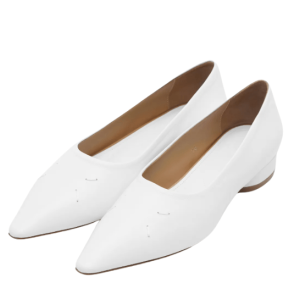Maison Margiela Pointed Toe 4-Stitch Kiki Ballerina Flats (2.5cm) - White 