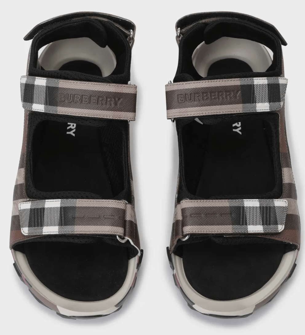 Burberry Check Camo Mix Velcro Sandals - Multicolor
