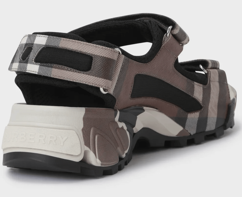 Burberry Check Camo Mix Velcro Sandals - Multicolor