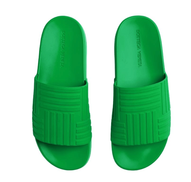 Bottega Veneta Rubber Slider Parakeet