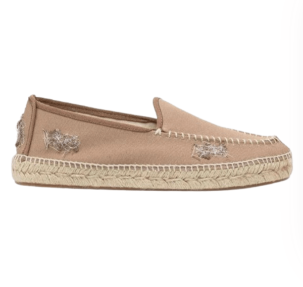 Maison Margiela Embroidered Espadrilles Flat Shoes Chamois