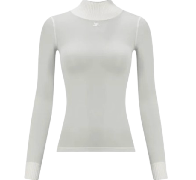 (W) Courreges Reedition 2nd Skin Top Heritage White
