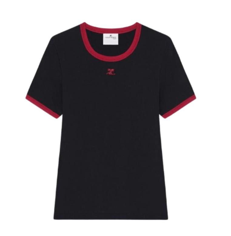 (W) Courreges Heritage T-Shirt Black Ruby