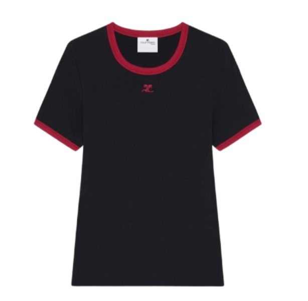 (W) Courreges Heritage T-Shirt Black Ruby