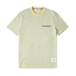 Thom Browne Yellow T-Shirt with Signature Stripe 