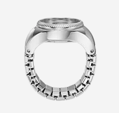 (W) Fossil Watch Ring Quartz Two-Hand 15mm Stainless Steel Silver