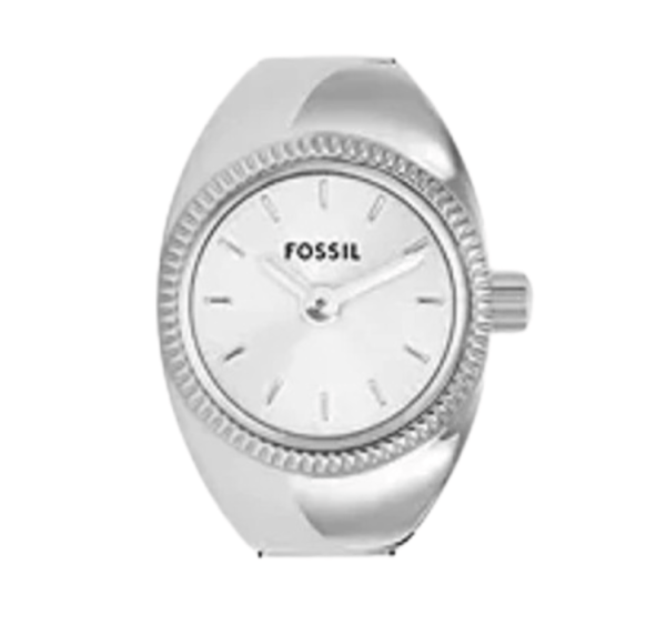 (W) Fossil Watch Ring Quartz Two-Hand 15mm Stainless Steel Silver