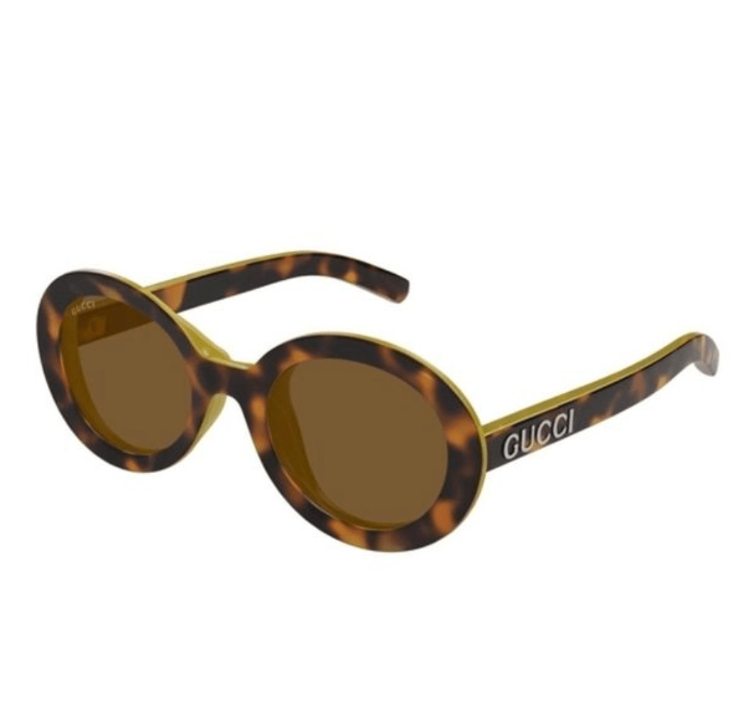 Gucci Logo Temple Havana Sunglasses