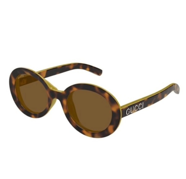 Gucci Logo Temple Havana Sunglasses
