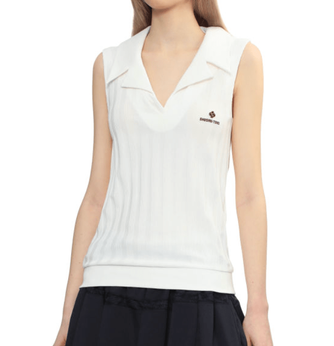 SHUSHU/TONG Logo Stripe Knit Sleeveless Top