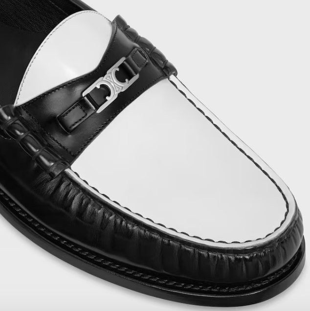 CELINE Ruco Triomphe Leather Loafers