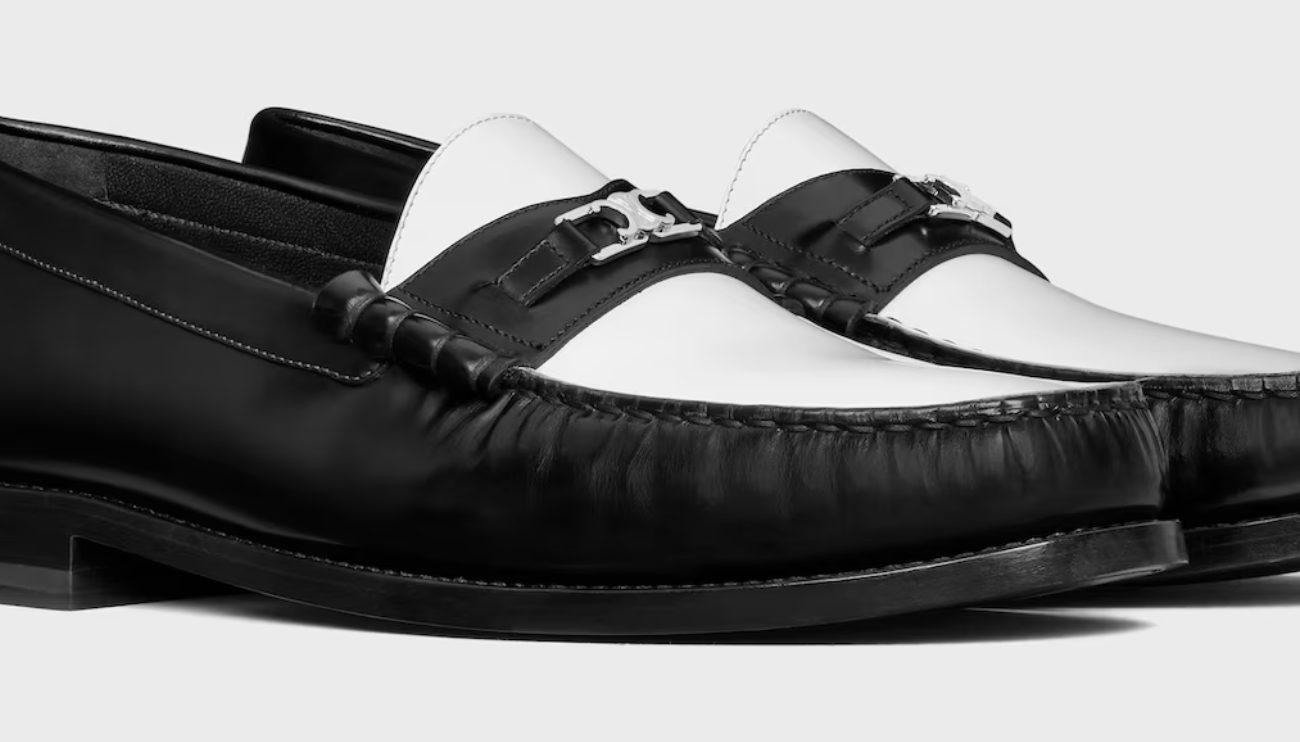 CELINE Ruco Triomphe Leather Loafers
