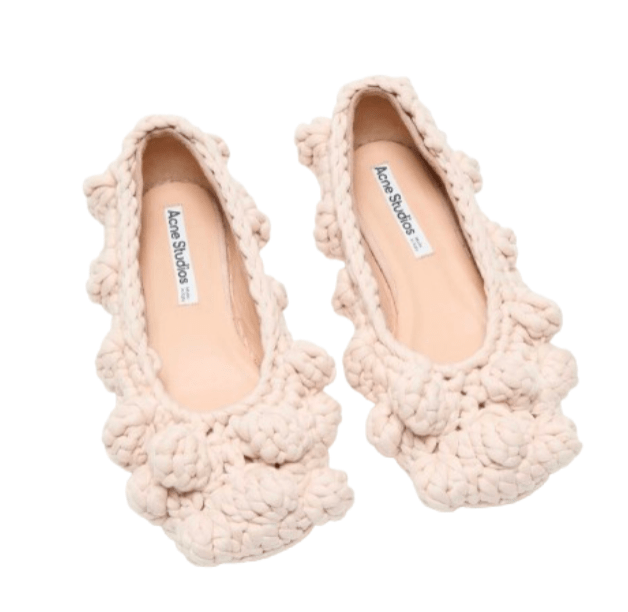 Acne Studios Knit ballet flat pink