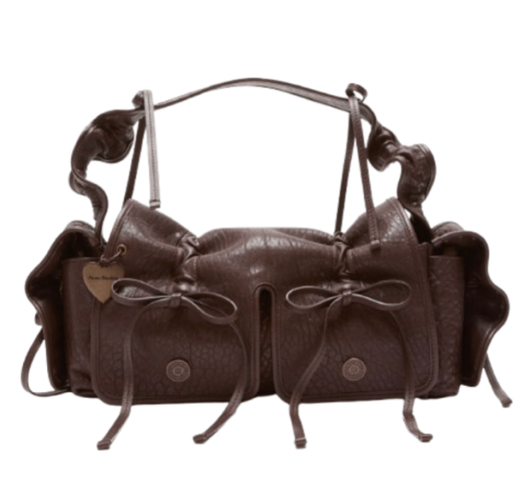 Acne Studios Multi-Pocket Grain Leather Bag Chocolate Brown