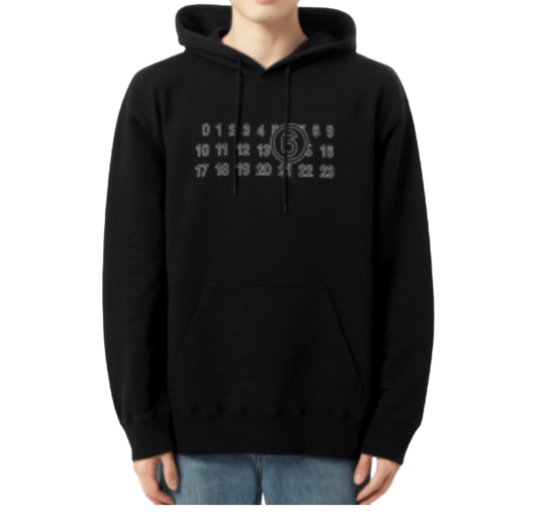 MM6 NUMERIC HOODIE BLACK