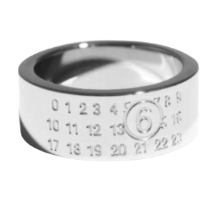 MM6 Maison Margiela Numeric Minimal Signature Ring Polished Silver Palladium