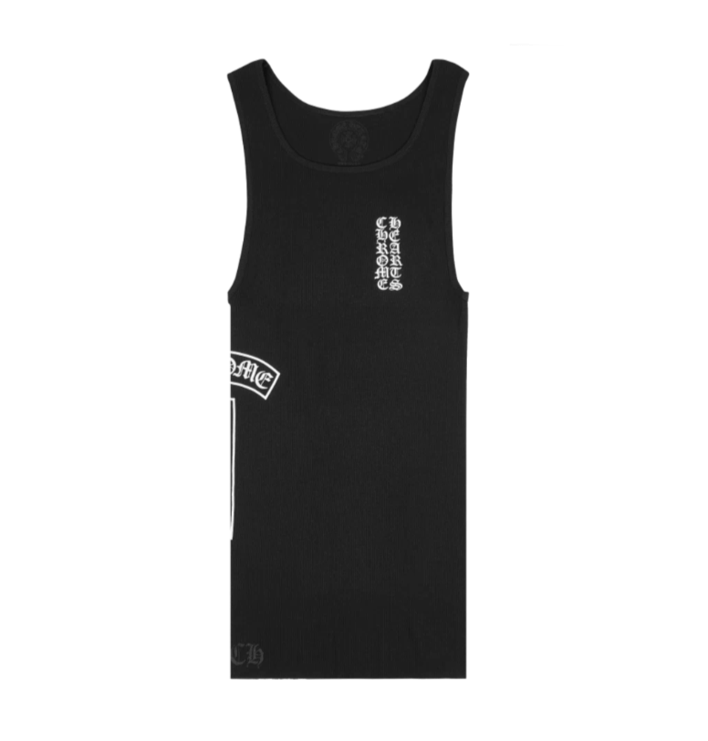 Chrome Hearts Eyechart Logo Tank Top Black