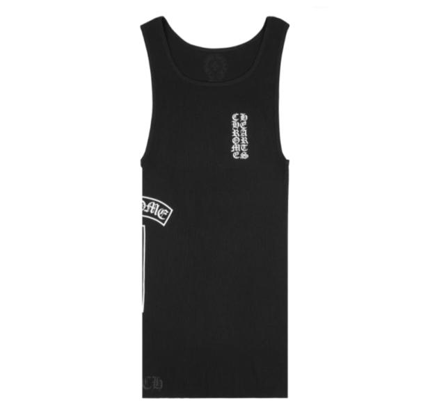 Chrome Hearts Eyechart Logo Tank Top Black