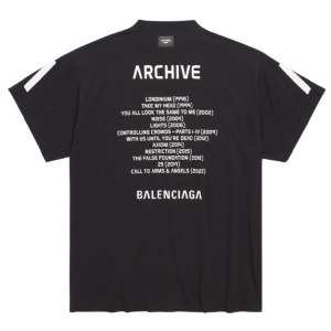 Balenciaga Music Archive Series Connected T-Shirt Oversized Black White