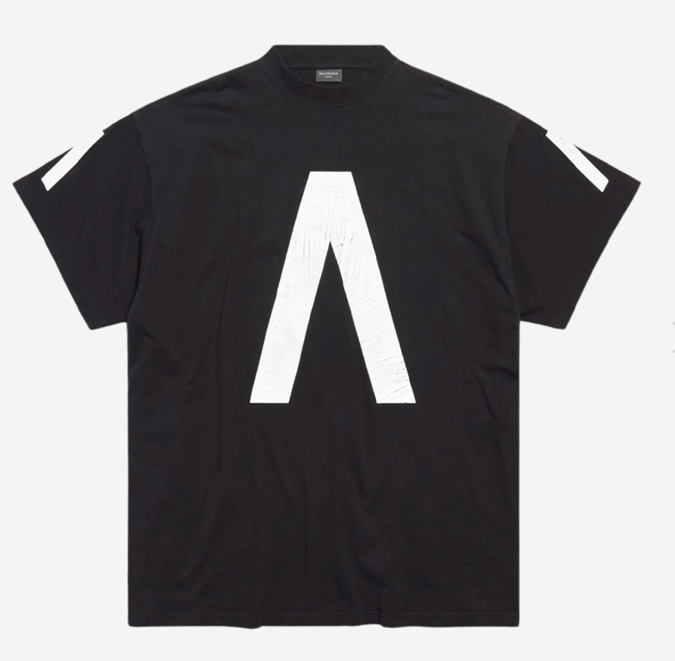 Balenciaga Music Archive Series Connected T-Shirt Oversized Black White