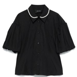 Simone Rocha Pearl-Embellished Puff Cropped Shirt