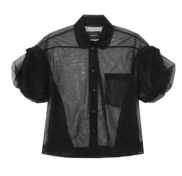 Simone Rocha Sheer Tulle Puff Bow Shirt