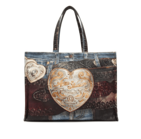 Acne Studios Trompe-l'œil Denim Print Tote Bag