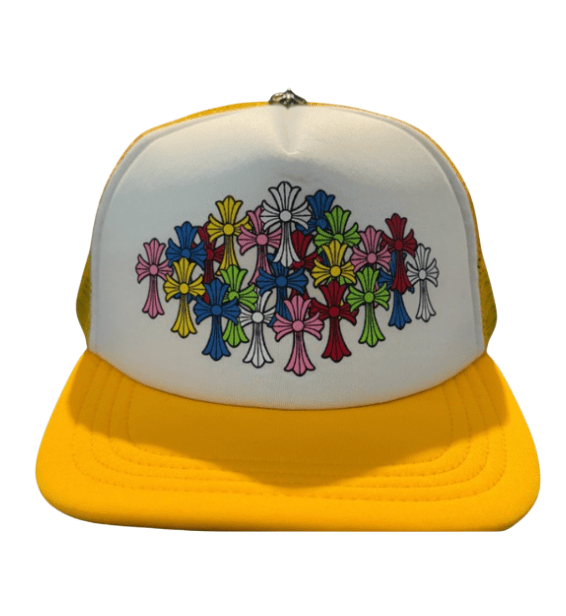 Chrome Hearts Triple Cross Trucker Hat Yellow