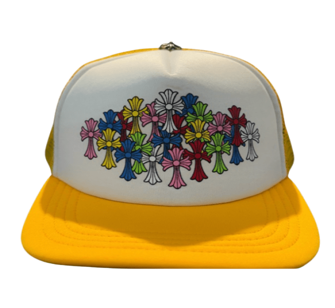 Chrome Hearts Triple Cross Trucker Hat Yellow