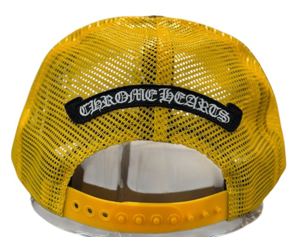 Chrome Hearts Triple Cross Trucker Hat Yellow