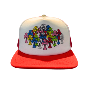 Chrome Hearts Triple Cross Trucker Hat Red