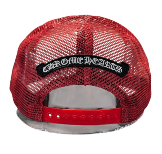 Chrome Hearts Triple Cross Trucker Hat Red