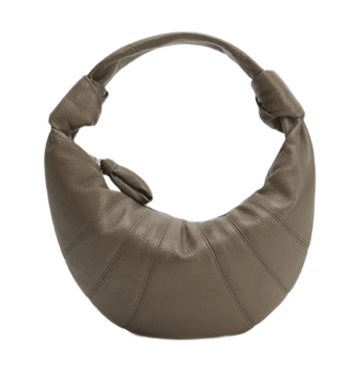 Lemaire Mini Fortune Croissant Bag Soft Grained Leather Dark Khaki