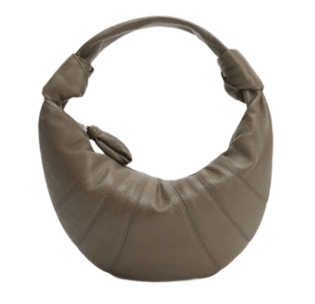 Lemaire Mini Fortune Croissant Bag Soft Grained Leather Dark Khaki