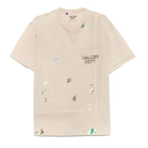 Beige Vintage Logo Painted Tee