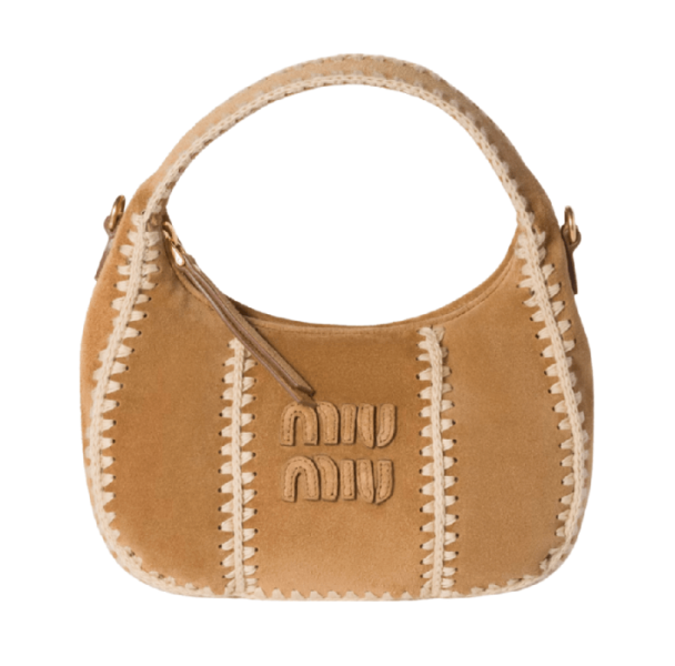 Wander suede and crochet bag