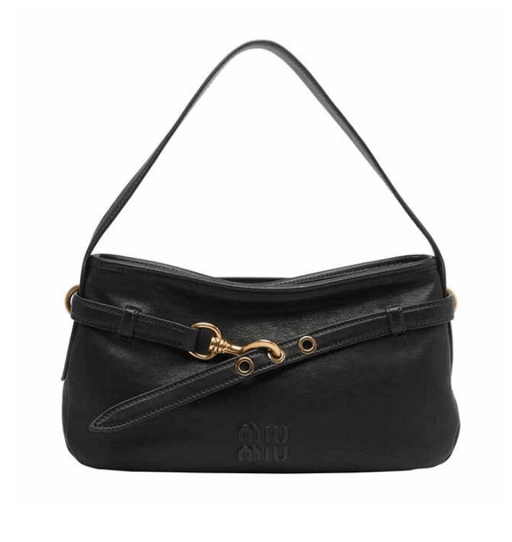 Miu Miu Aventure Nappa Leather Bag Black