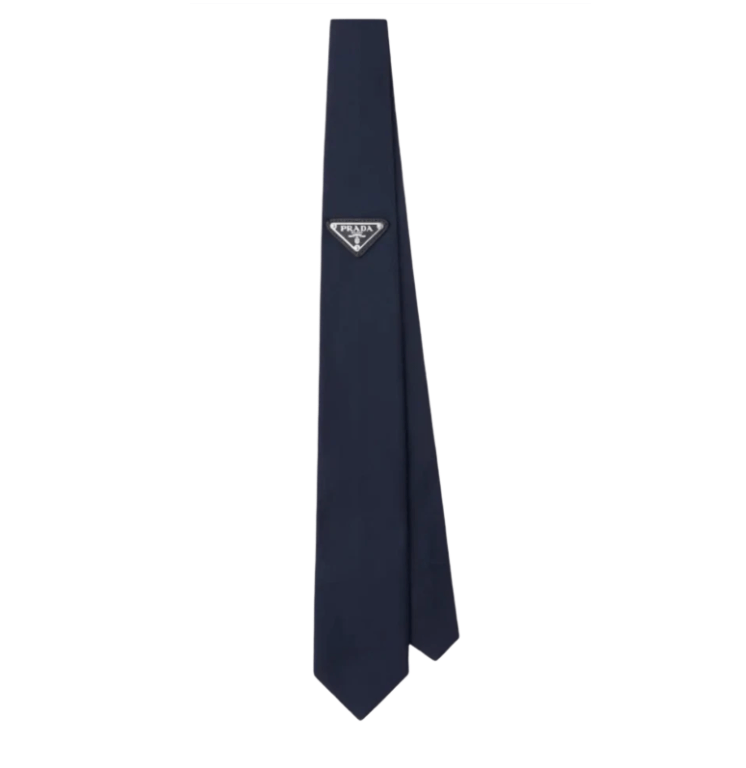 Prada Re-Nylon Gabardine Tie Blue