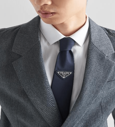 Prada Re-Nylon Gabardine Tie Blue