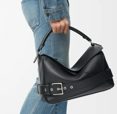 Large Puzzle Biker bag in shiny calfskin