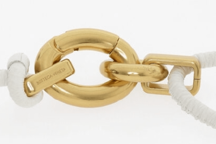 BOTTEGA VENETA Gold Buckle Double Strap Belt
