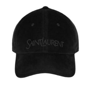 Saint Laurent Vintage Cap In Corduroy Black