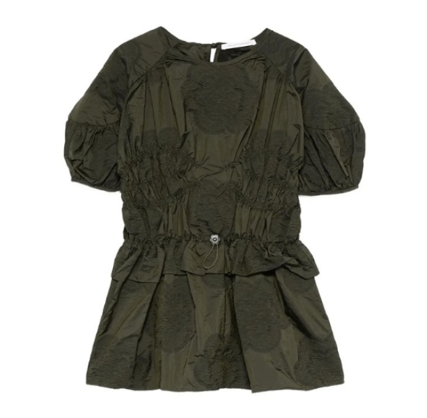 CECILIE BAHNSEN BROOKLYN Jacquard Ruching Top