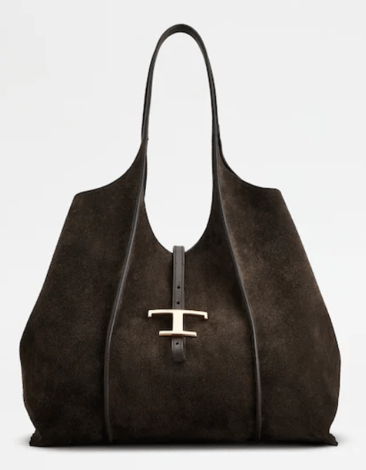 TOD’S 25FW T Timeless Suede Shopper Bag Medium 