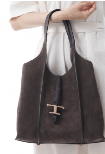 TOD’S 25FW T Timeless Suede Shopper Bag Medium 