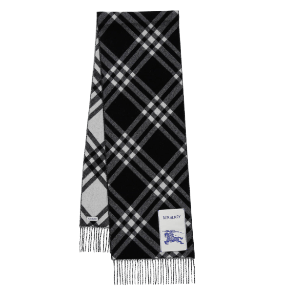 Burberry Check Cashmere Scarf Black